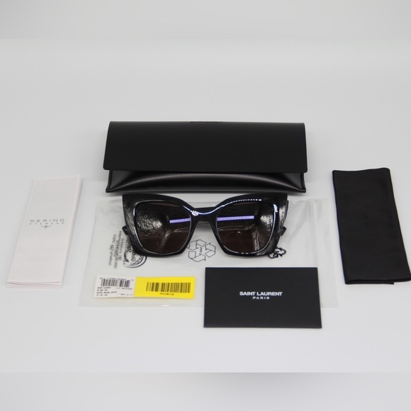 NEW SL552 001 SAINT LAURENT SL 552 001 WOMEN CAT EYE FRAME SUNGLASSES - Picture 13 of 13